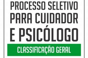 CLASSIFICAÇÃO DO PROCESSO SELETIVO