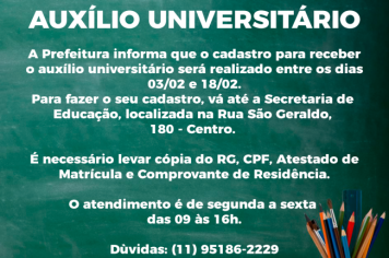 AUXÍLIO UNIVERSITÁRIO 2022