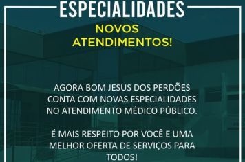 ATENDIMENTOS ESPECIALIZADOS REALIZADOS EM BOM JESUS DOS PERDÕES! 