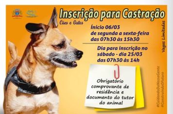 INSCRIÇÃO PARA CASTRAÇÃO