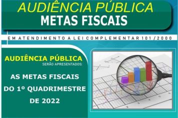 AUDIÊNCIA PÚBLICA METAS FISCAIS