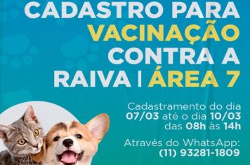 CADASTRO PARA VACINAÇÃO CONTRA A RAIVA