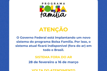 AVISO IMPORTANTE BOLSA FAMÍLIA