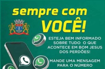 ACOMPANHE AS INFORMAÇÕES DE BOM JESUS DOS PERDÕES NO WHATSAPP!