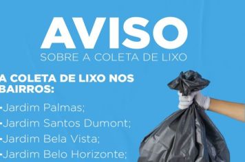 AVISO SOBRE A COLETA DE LIXO