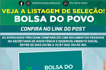 VEJA A LISTAGEM DE SELEÇÃO BOLSA DO POVO