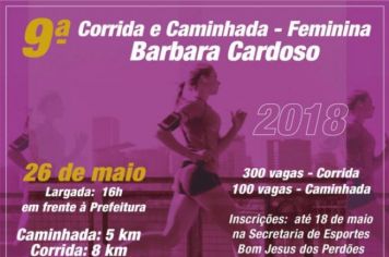 INSCRIÇÕES ABERTAS PARA 9ª CORRIDA BARBARA CARDOSO