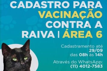 CADASTRO PARA VACINAÇÃO CONTRA A RAIVA ÁREA 06