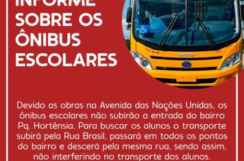 INFORME SOBRE OS ÔNIBUS ESCOLARES