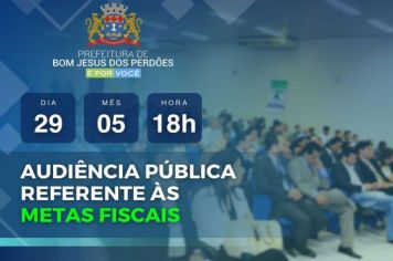 AUDIÊNCIA PÚBLICA REFERENTE ÀS METAS FISCAIS