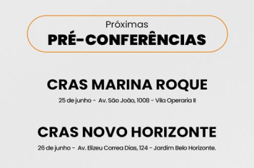 PRÓXIMAS PRÉ-CONFERÊNCIAS