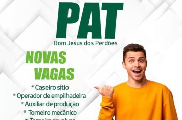 NOVAS VAGAS NO PAT