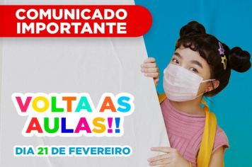 COMUNICADO IMPORTANTE: VOLTA ÀS AULAS