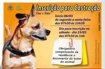 INSCRIÇÃO PARA CASTRAÇÃO