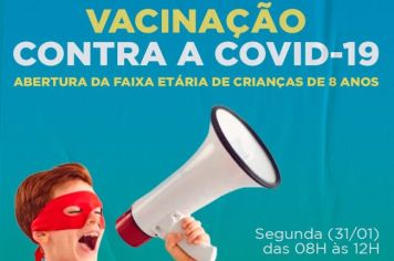 VACINA CONTRA A COVID-19 PARA CRIANÇAS DE 8 ANOS.