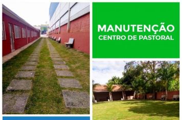 A equipe de serviços e manutenções da Prefeitura realizou limpeza e zeladoria no Centro Pastoral.