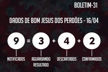 ATUALIZAÇÃO DO BOLETIM – 31