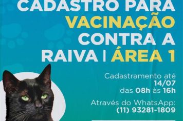 CADASTRO PARA VACINAÇÃO CONTRA A RAIVA ÁREA 01