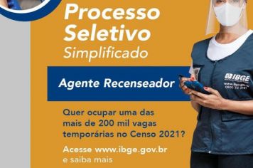 Processo Seletivo para trabalhar no Censo Demográfico 2021