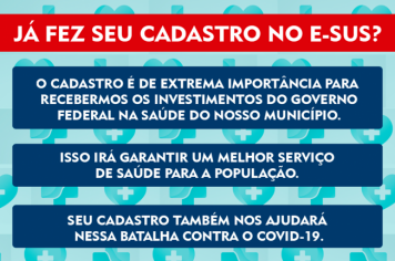 Já fez o seu cadastro no e-SUS?