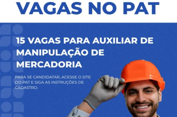 NOVAS VAGAS NO PAT 