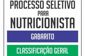 RESULTADO PROCESSO SELETIVO – NUTRICIONISTA