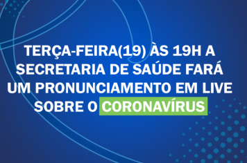 LIVE SOBRE O CORONAVÍRUS