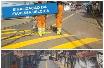 Sinalização na Travessa Bélgica