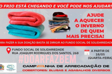 ARRECADAÇÃO DE COBERTORES, BLUSAS E AGASALHOS