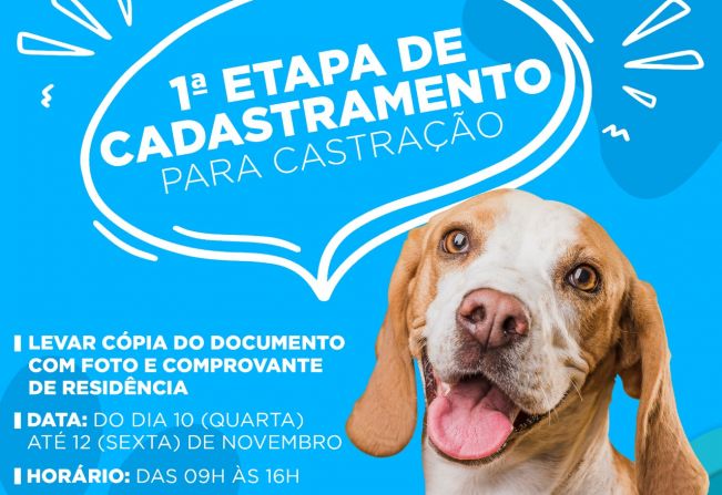 1° ETAPA DE CADASTRAMENTO PARA CASTRAÇÃO DE CÃES E GATOS DE BOM JESUS DOS PERDÕES