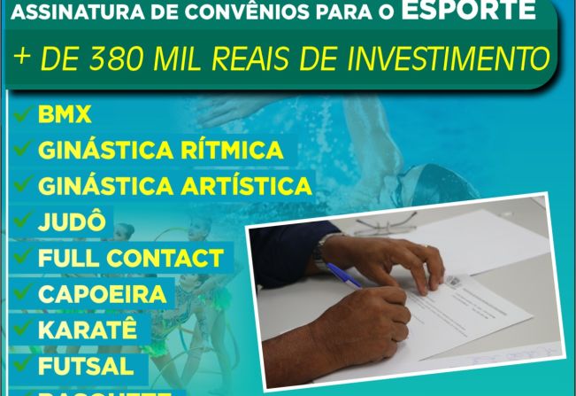 ASSINATURA DE CONVÊNIOS PARA O ESPORTE