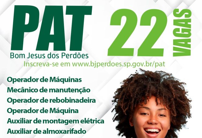 NOVAS VAGAS NO PAT