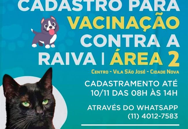 CADASTRO PARA VACINAÇÃO CONTRA A RAIVA ÁREA 02