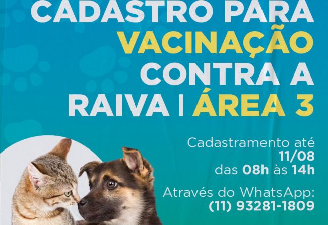 CADASTRO PARA VACINAÇÃO CONTRA A RAIVA