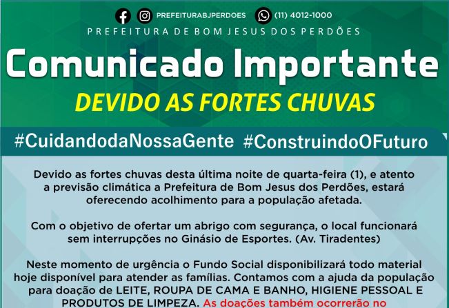 COMUNICADO IMPORTANTE!