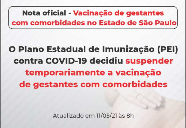 VACINAÇÃO PARA GRAVIDAS COM COMORBIDADES SUSPENSA!