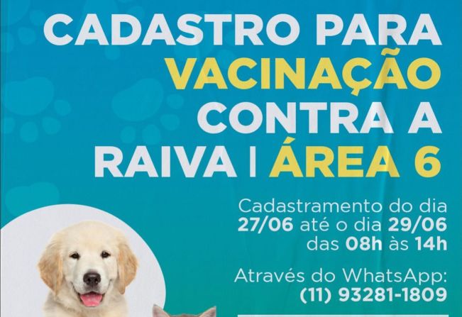 CADASTRO PARA VACINAÇÃO CONTRA A RAIVA ÁREA 06