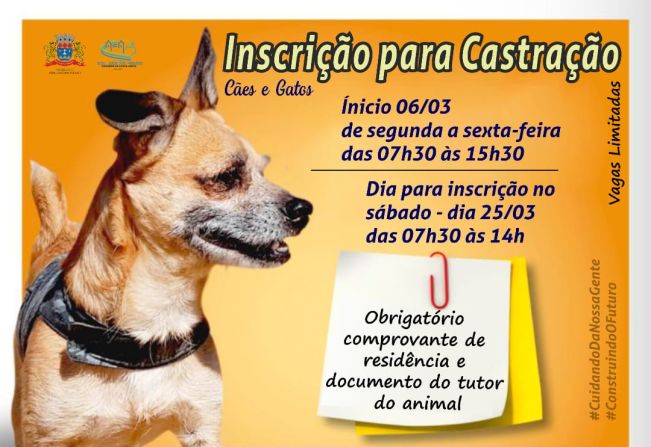 INSCRIÇÃO PARA CASTRAÇÃO