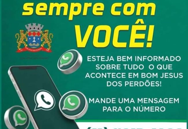 ACOMPANHE AS INFORMAÇÕES DE BOM JESUS DOS PERDÕES NO WHATSAPP!