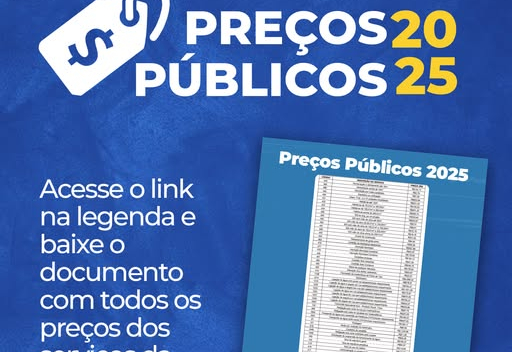 PREÇOS PÚBLICOS 2025