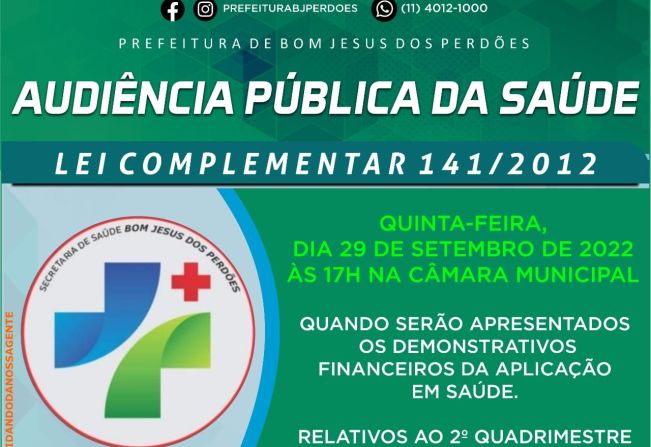 CHAMAMENTO PÚBLICO DA SAÚDE