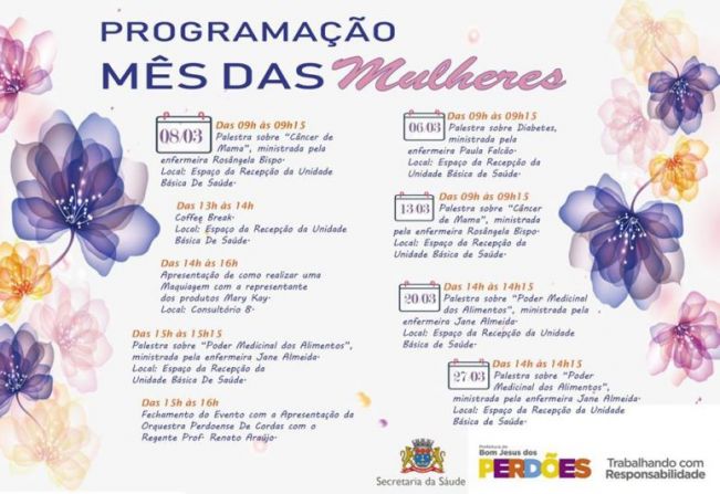 PROGRAMAÇÃO ESPECIAL NO MÊS DAS MULHERES