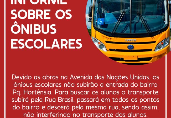 INFORME SOBRE OS ÔNIBUS ESCOLARES