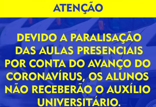 AUXÍLIO UNIVERSITÁRIO SUSPENSO