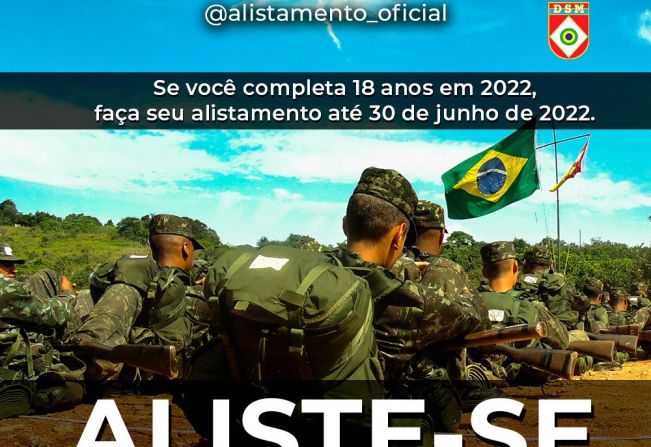 ÚLTIMOS DIAS PARA SE ALISTAR!