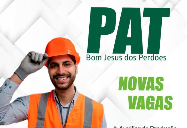 NOVAS VAGAS NO PAT