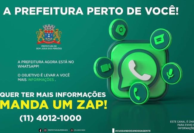 ACOMPANHE AS INFORMAÇÕES DE BOM JESUS DOS PERDÕES NO WHATSAPP!