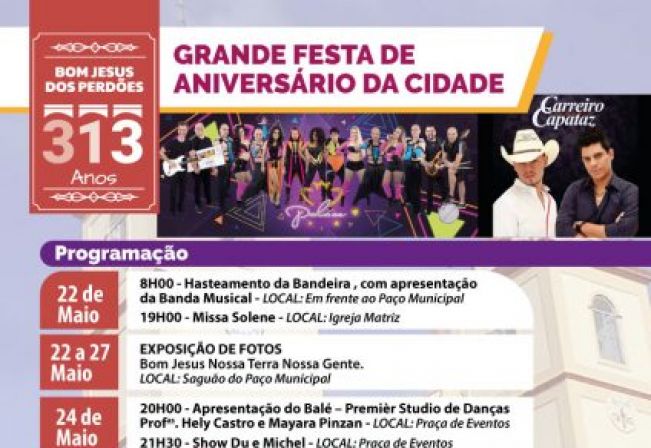 Aniversário da cidade tem programação especial