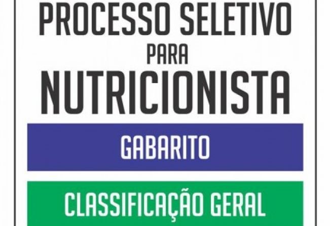 RESULTADO PROCESSO SELETIVO – NUTRICIONISTA