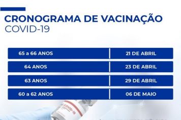 ATUALIZAÇÃO CRONOGRAMA DE VACINAÇÃO COVID-19